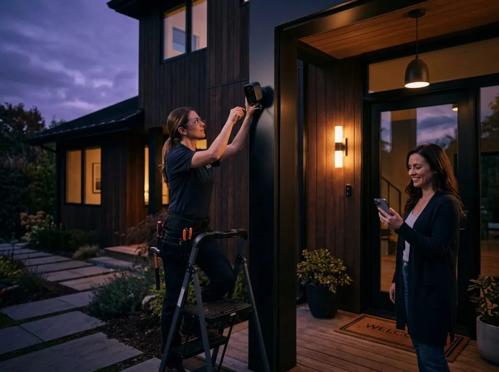 Smart home and security cameras installed cleanly